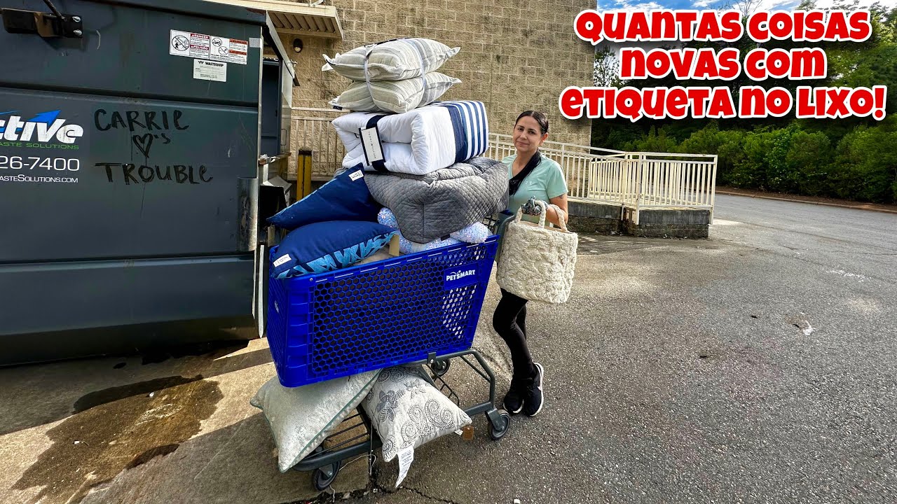 Quantas coisas novas com etiquetas no lixo dos Estados Unidos!🇺🇸😱