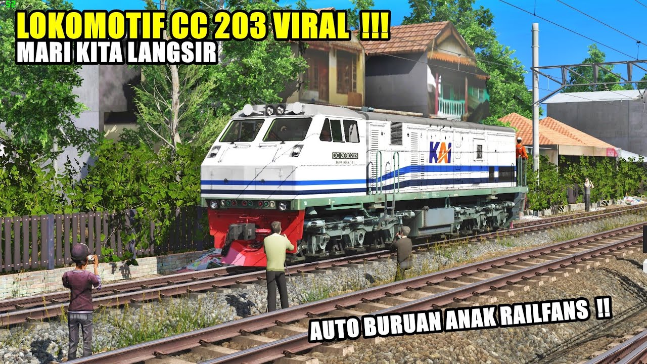 LANGSIR LOKOMOTIF CC 203 LIVERY BARU GARIS BIRU