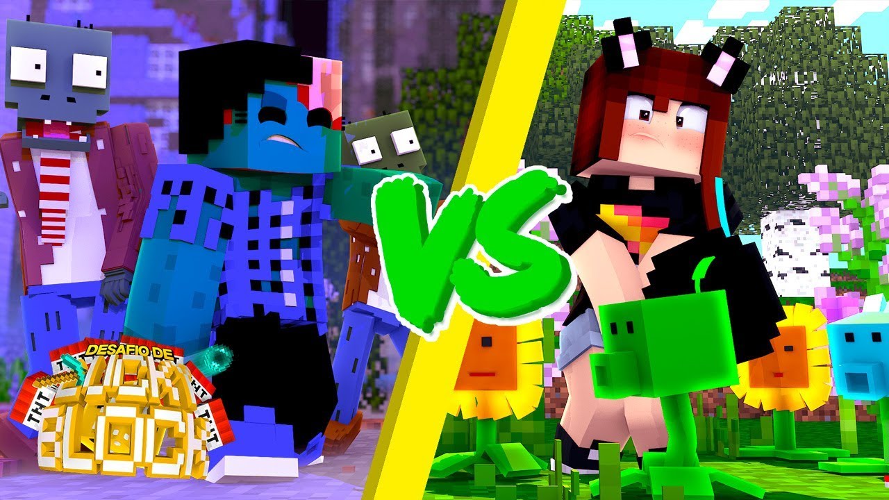 DINHA PLANTA 🌻 VS. LUCAS ZUMBI 🧟 - Minecraft: Desafio de Lucky Block