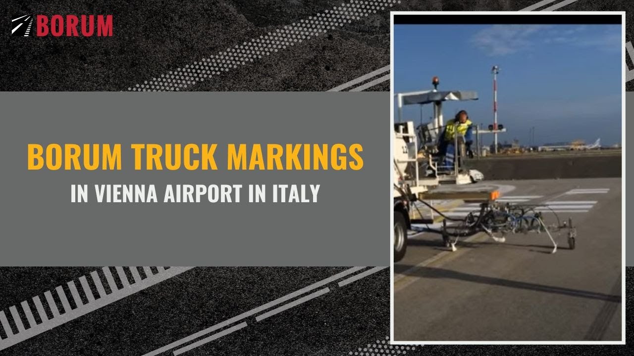 Borum Truck markings, in Vienna Airport in Italy.