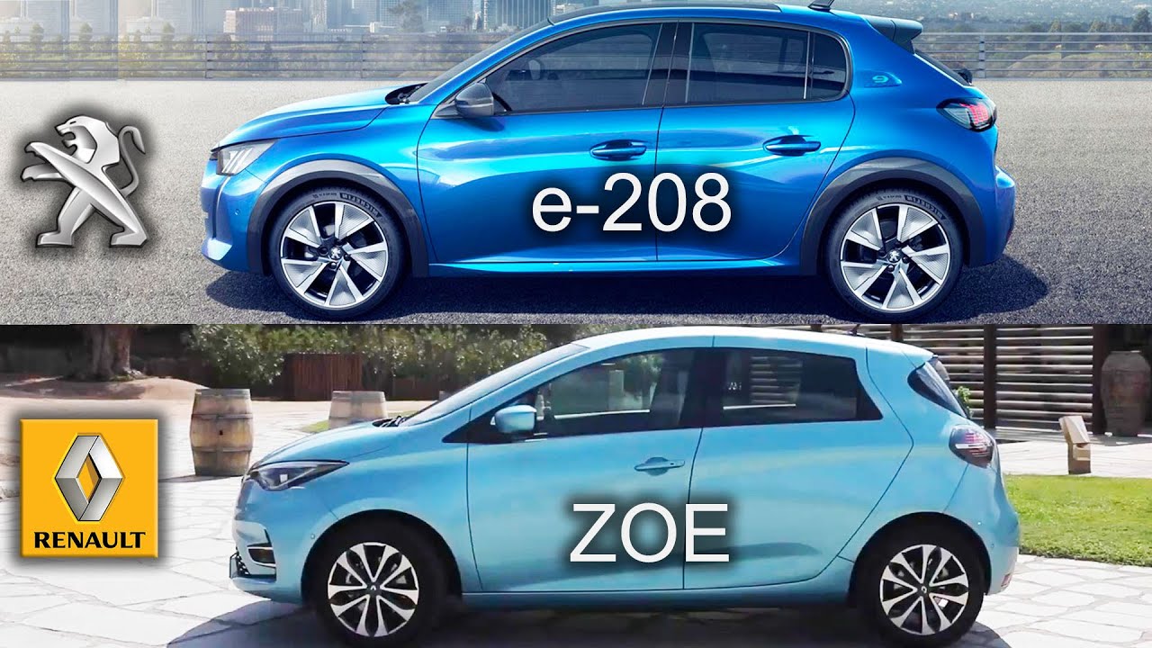 2020 Renault ZOE vs Peugeot e-208, Peugeot vs Renault, e-208 vs ZOE - visual compare