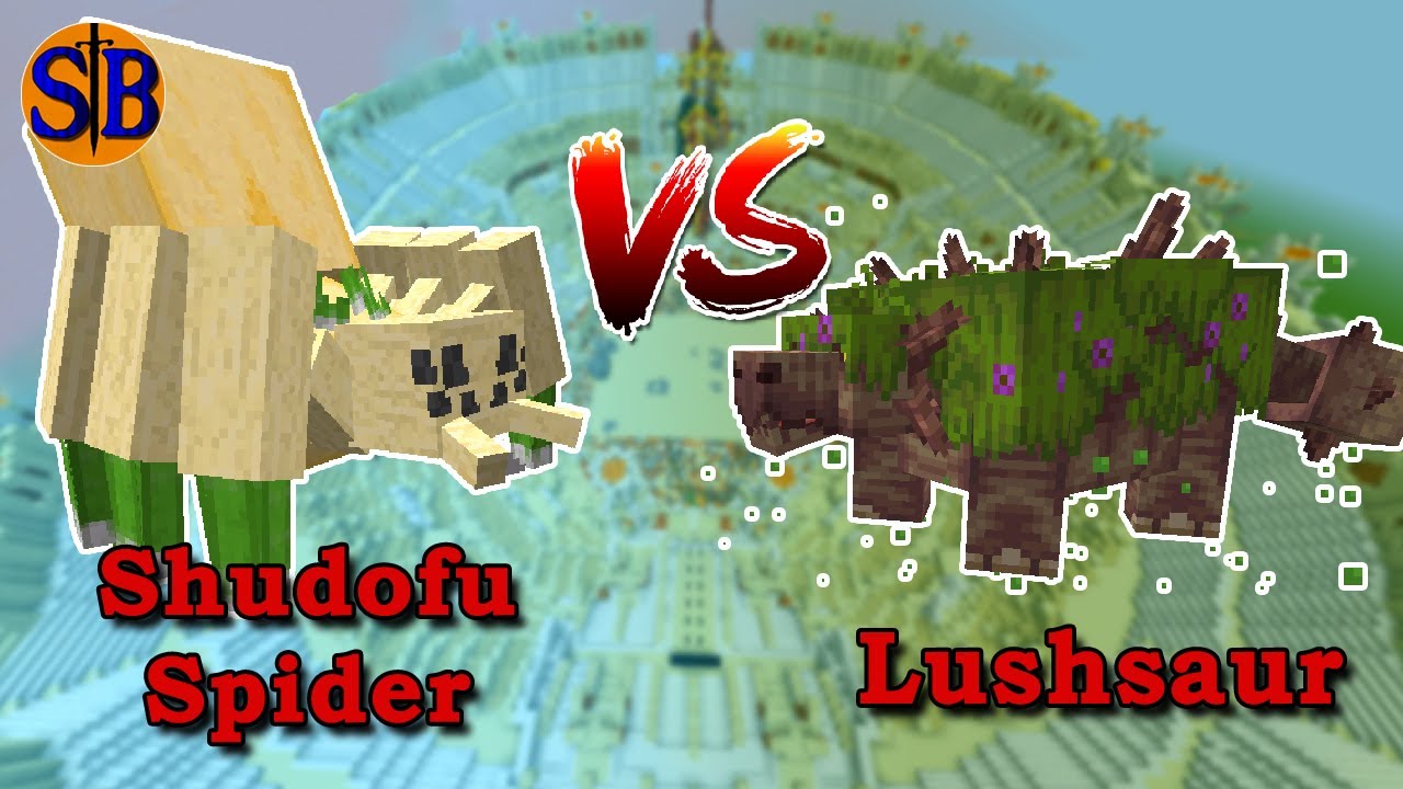Shudofu Spider vs Lushsaur | Minecraft Mob Battle