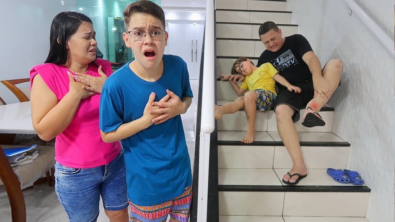 CAIU DA ESCADA COM O GABRIEL NOS BRAÇOS - E AGORA !! 😱😱😱