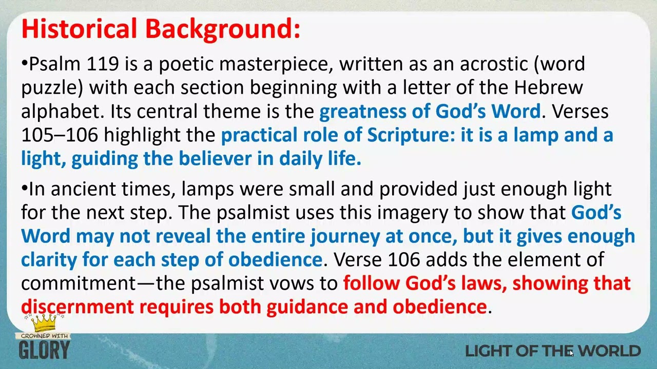Walking in the Light of God’s Word