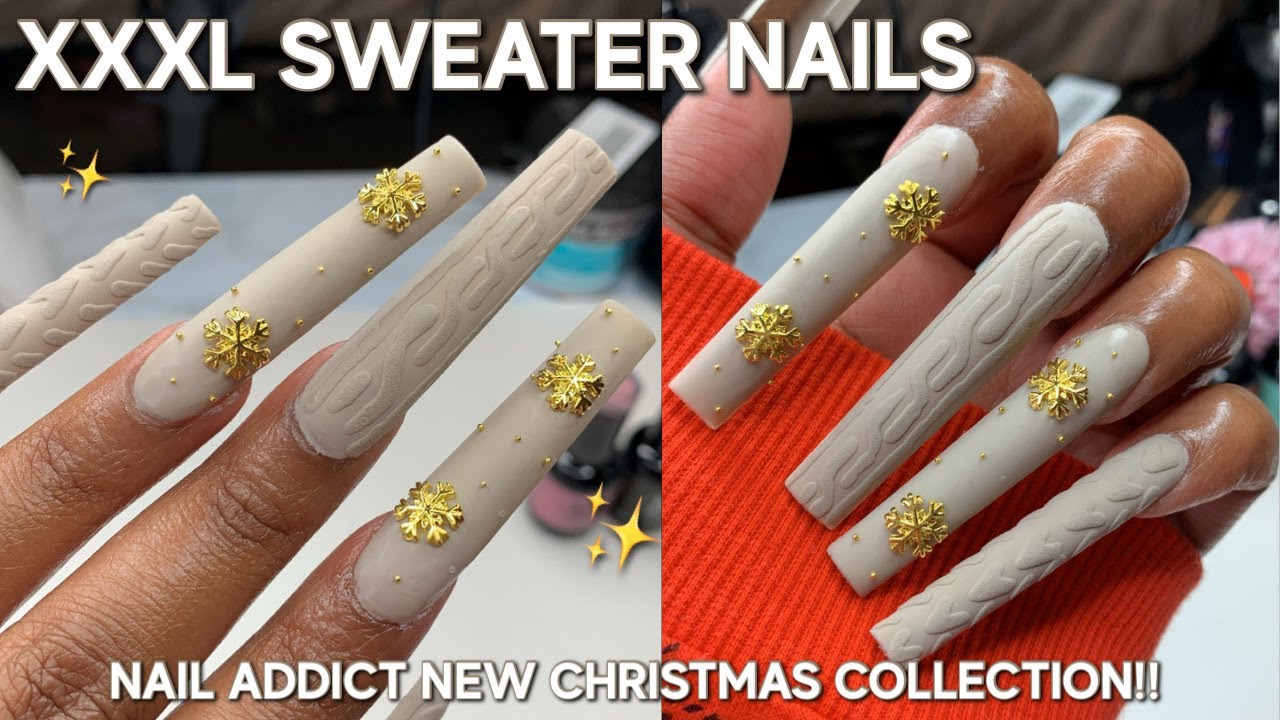 XXXL NUDE SWEATER NAILS | Nail Addict A December To Remember Collection | Christmas Nails