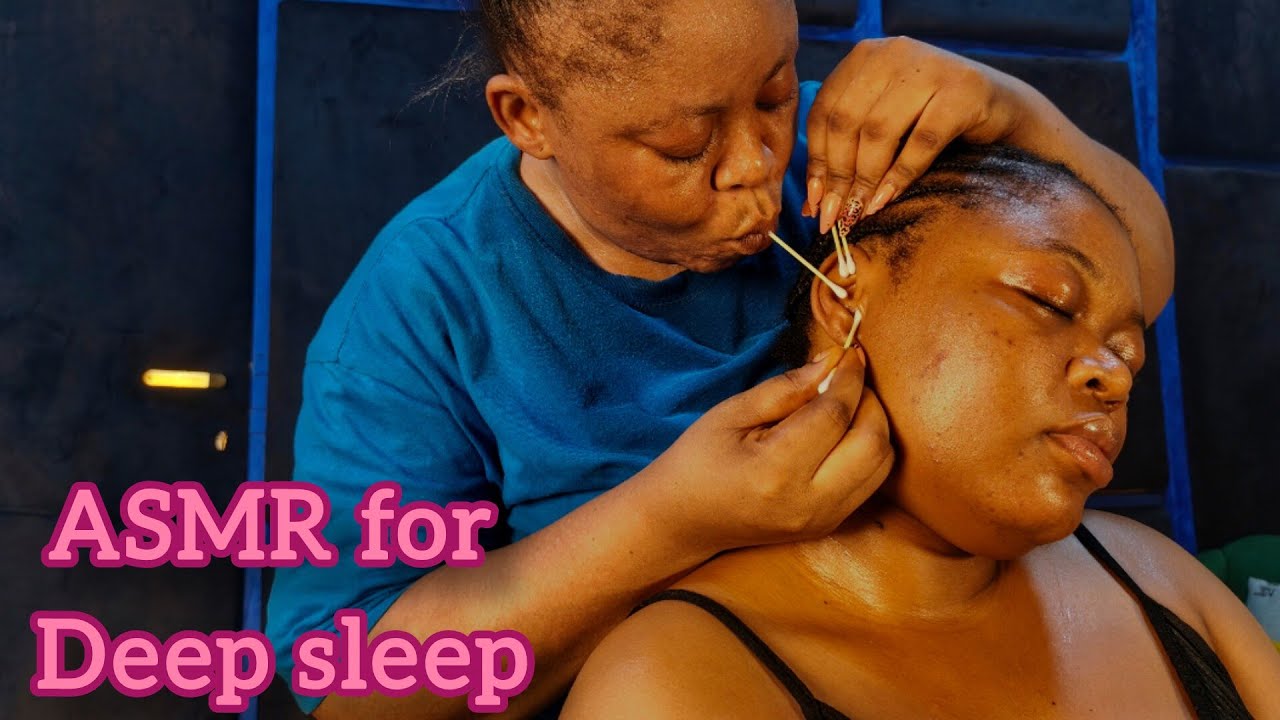 ASMR✨ Sensual Close up Fake Spit Painting, ear, head, neck & shoulder massage for peaceful sleeping