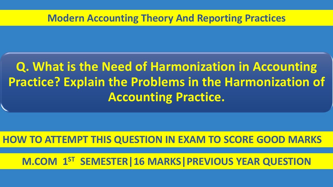 🌐 Need & Problems of Harmonization in Accounting | M.Com 1st Sem | Exam Notes