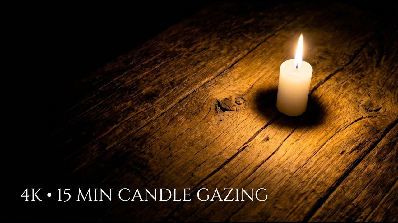 Candle Gazing Meditation 🕯️ Cozy Fire Flame for Relaxation & Mental Reset (15 Min 4K)