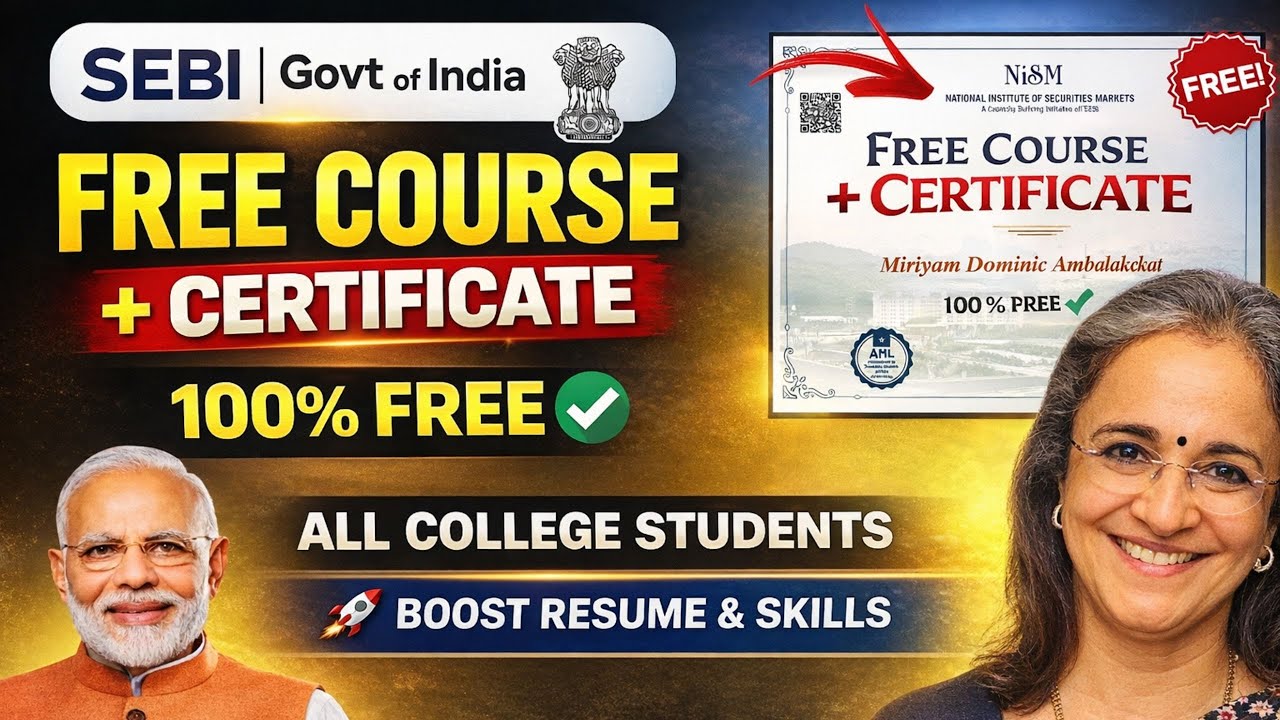 🔴SEBI Launched Free Certificate Course 🔥 | SEBI Investor Certification | NISM Course 2026