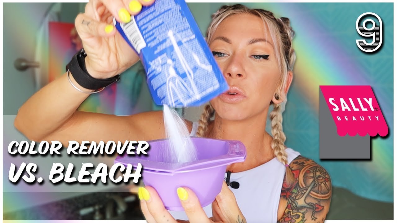 REMOVING DARK HAIR COLOR: bleach vs. color remover from sally's