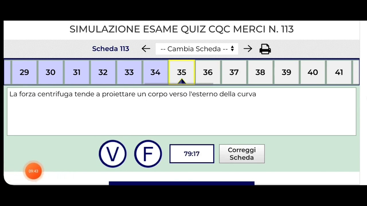 ESAME TEORICA QUIZ CQC MERCI SCHEDA N.113 ESAME CQC MERCI 2023 70 DOMANDE