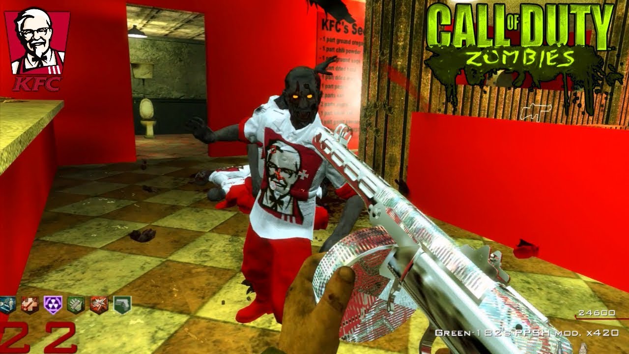KFC CUSTOM ZOMBIES "RESCATANDO EL POLLO FRITO" | WORLD AT WAR ZOMBIES GAMEPLAY