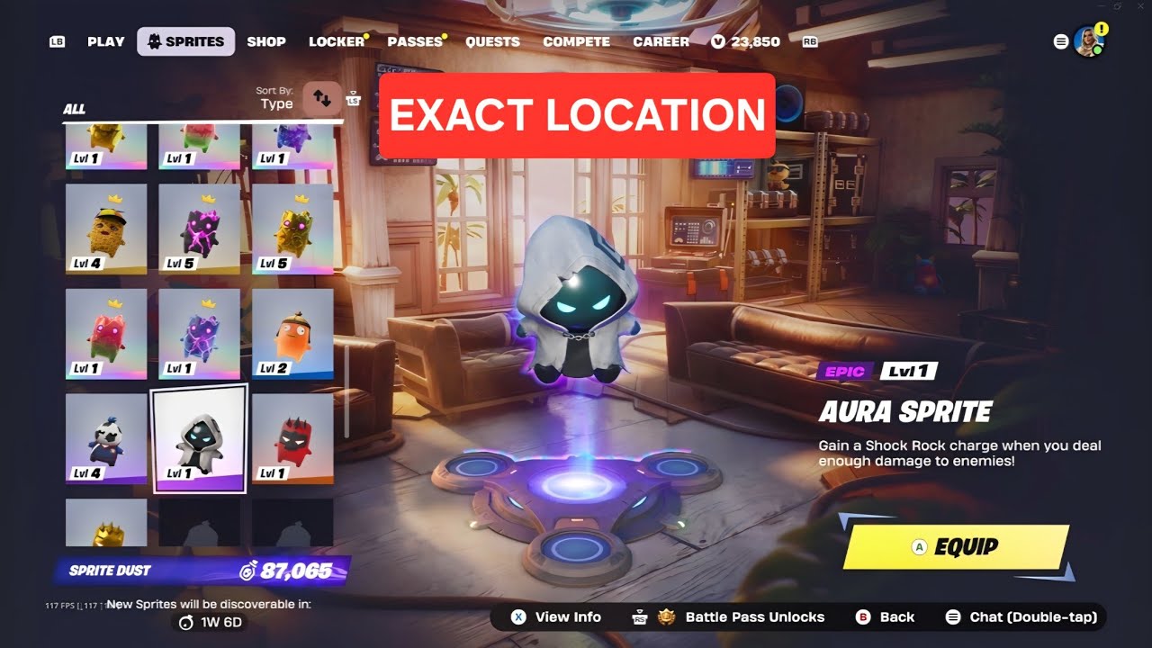 🚨 I Found the RARE Aura Sprite! 👀✨#Fortnite #FortniteChapter7 #AuraSprite #RareFind #Gaming