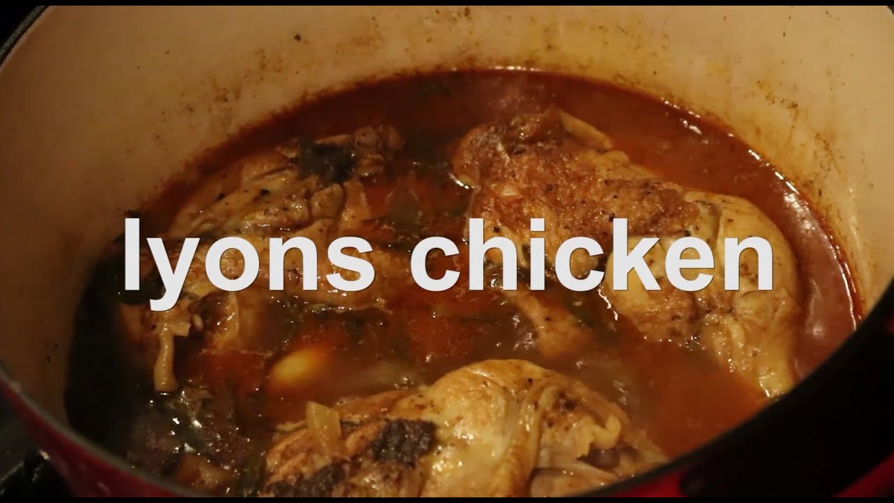 Lyons style chicken in red vinegar and cream sauce