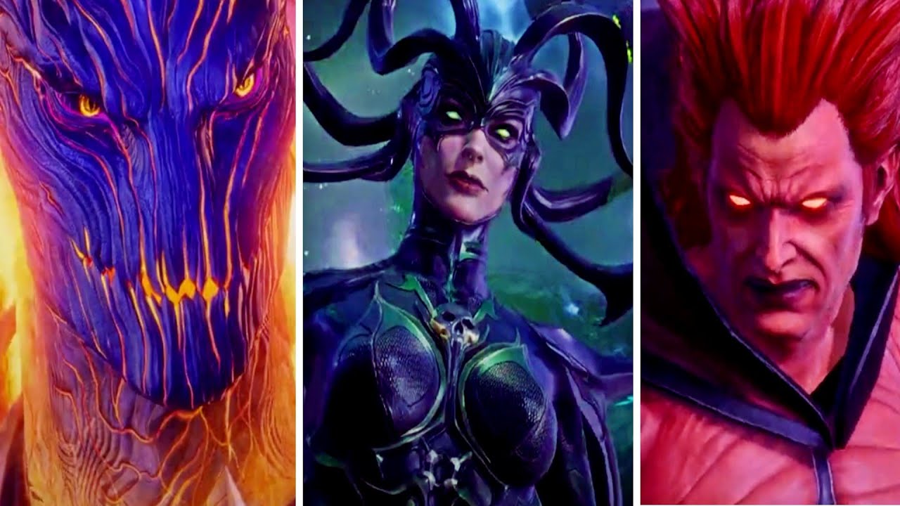 Marvel Future Revolution Dark Domain Dormmamu Vs Mephisto Vs Thor's sis Hela Cinematic Battle Scenes
