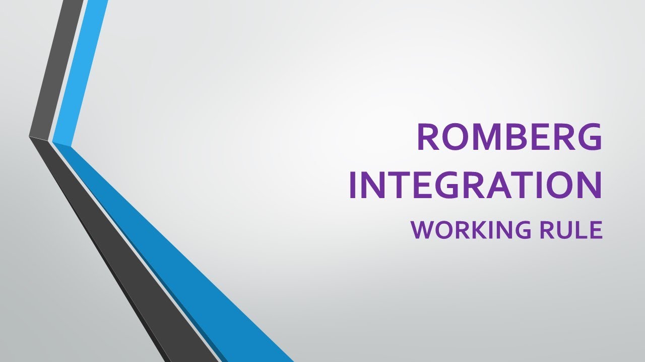 Romberg Integration working Rule