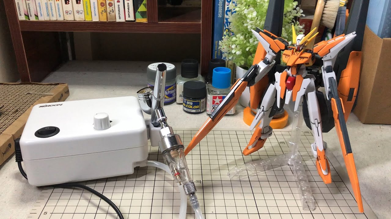 [AFFORDABLE!] KKMoon Dual Action Airbrush Mini Compressor Set Review | エアブラシミニコンプレッサーセット [1080p][CC]