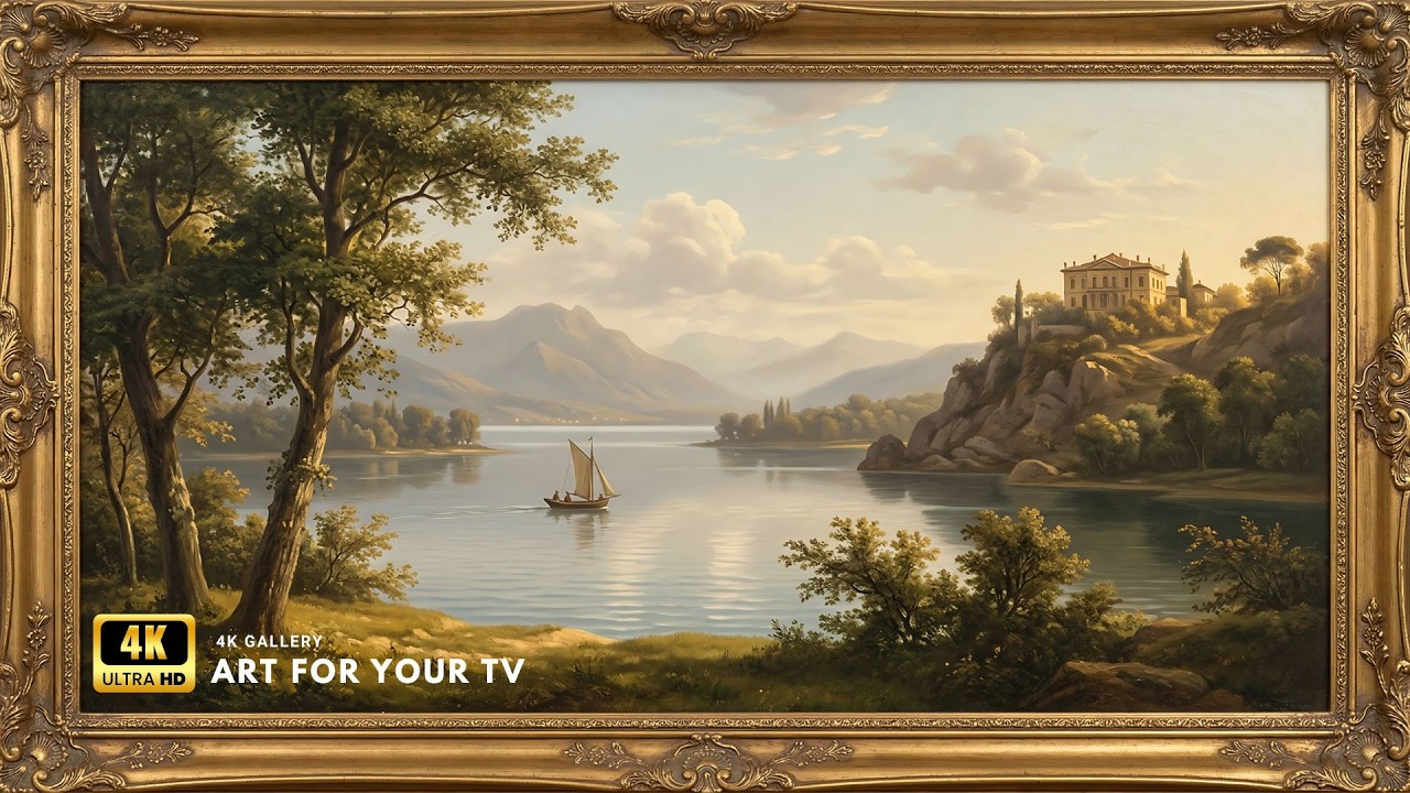 Vintage Mountain Landscape Painting 4K | Frame TV Art