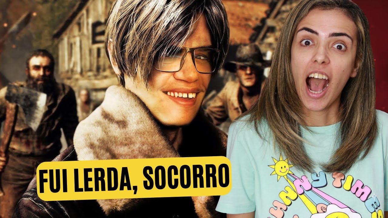 REACT: Games EduUu | LEON DANDO BICUDA NA DEMO! - Resident Evil 4 Remake