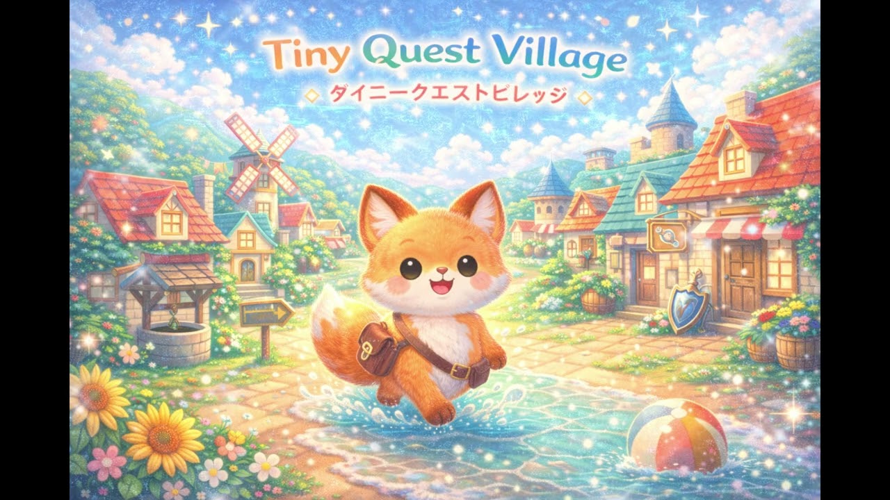【可愛療癒BGM】小小冒險村莊 🎮🏡｜Tiny Quest Village | Cute Relaxing Japanese Adventure Town Background Music