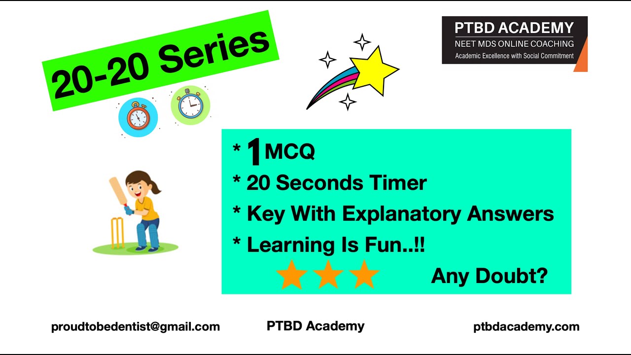 20-20 Series - Part 1 | 1 MCQ - 20 Seconds Timer | Key With Explanations | Test Your Speed