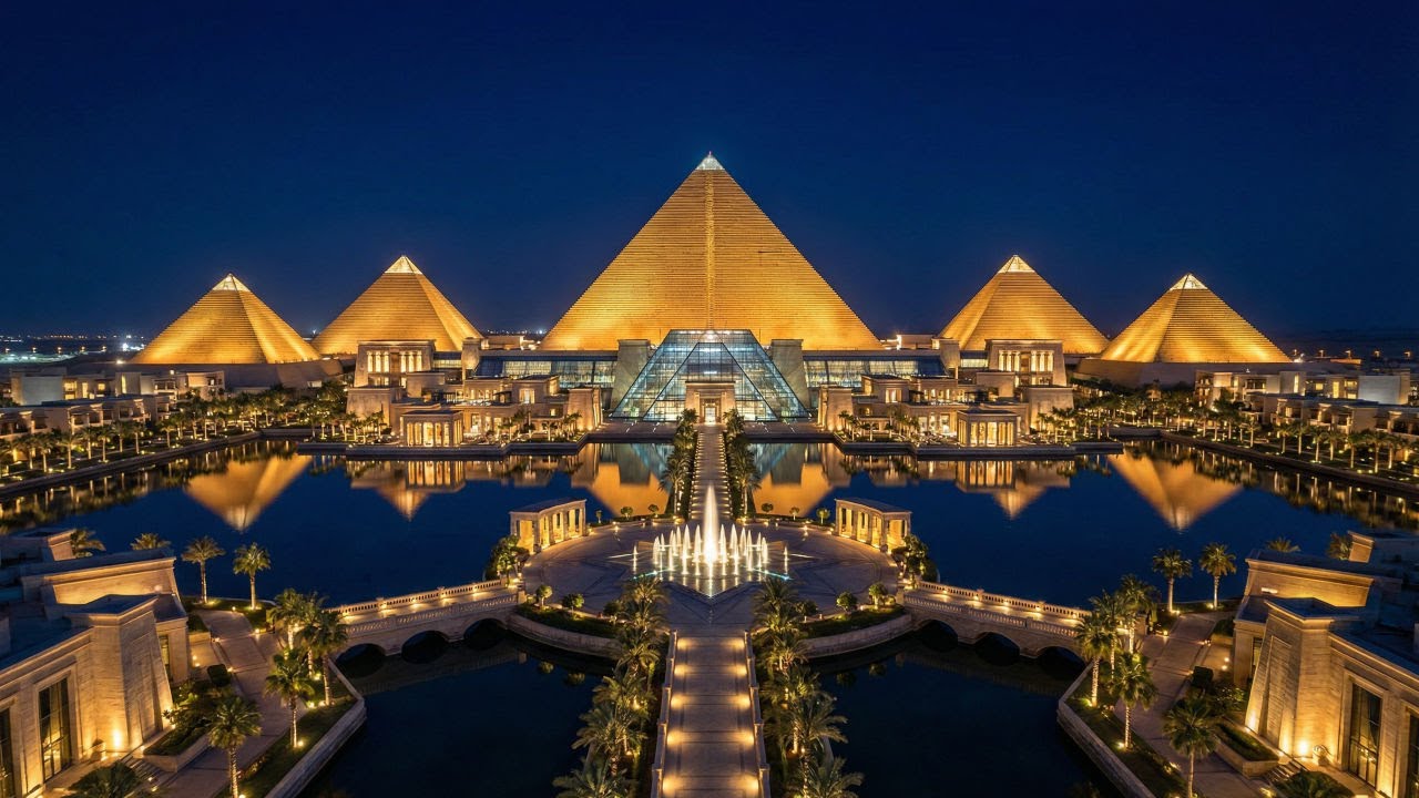Inside a $1,200,000,000 Pyramid Style 10 Star Luxury Hotel 🏜️ Ultra Cinematic Desert Palace in 4K