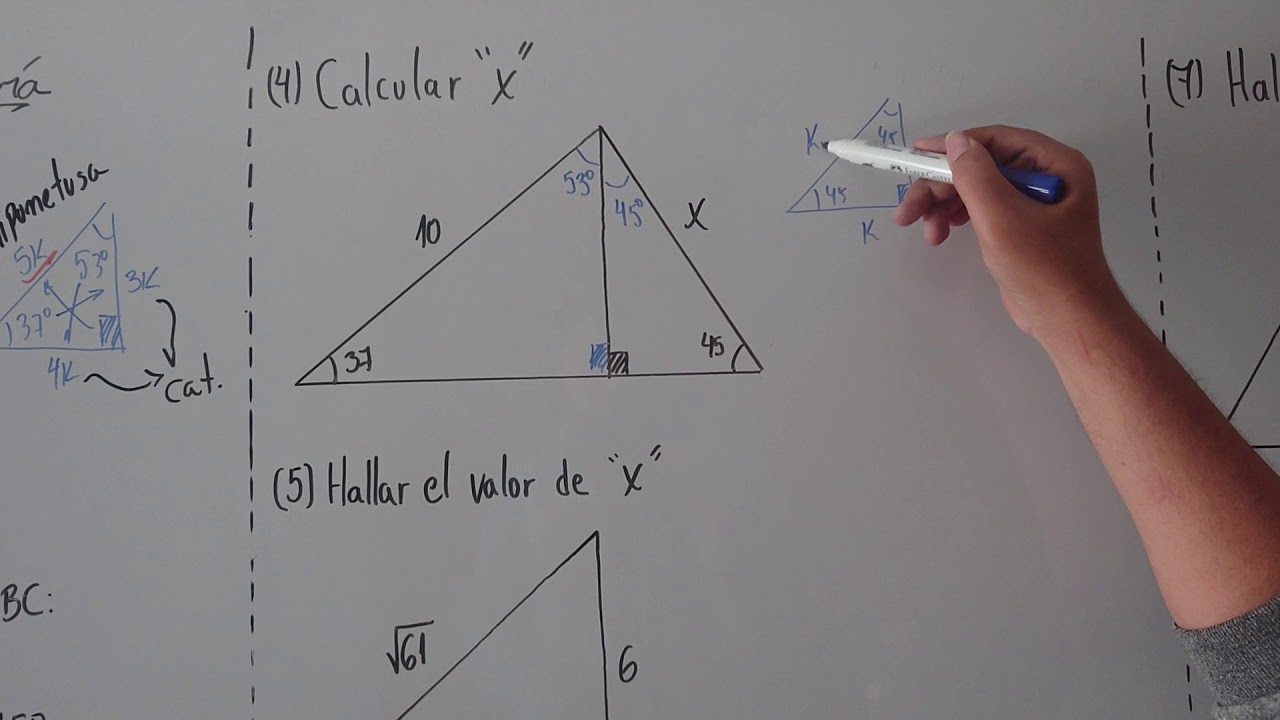 PREGUNTAS BÁSICAS DE TRIANGULOS NOTABLES - EJERCICIOS I