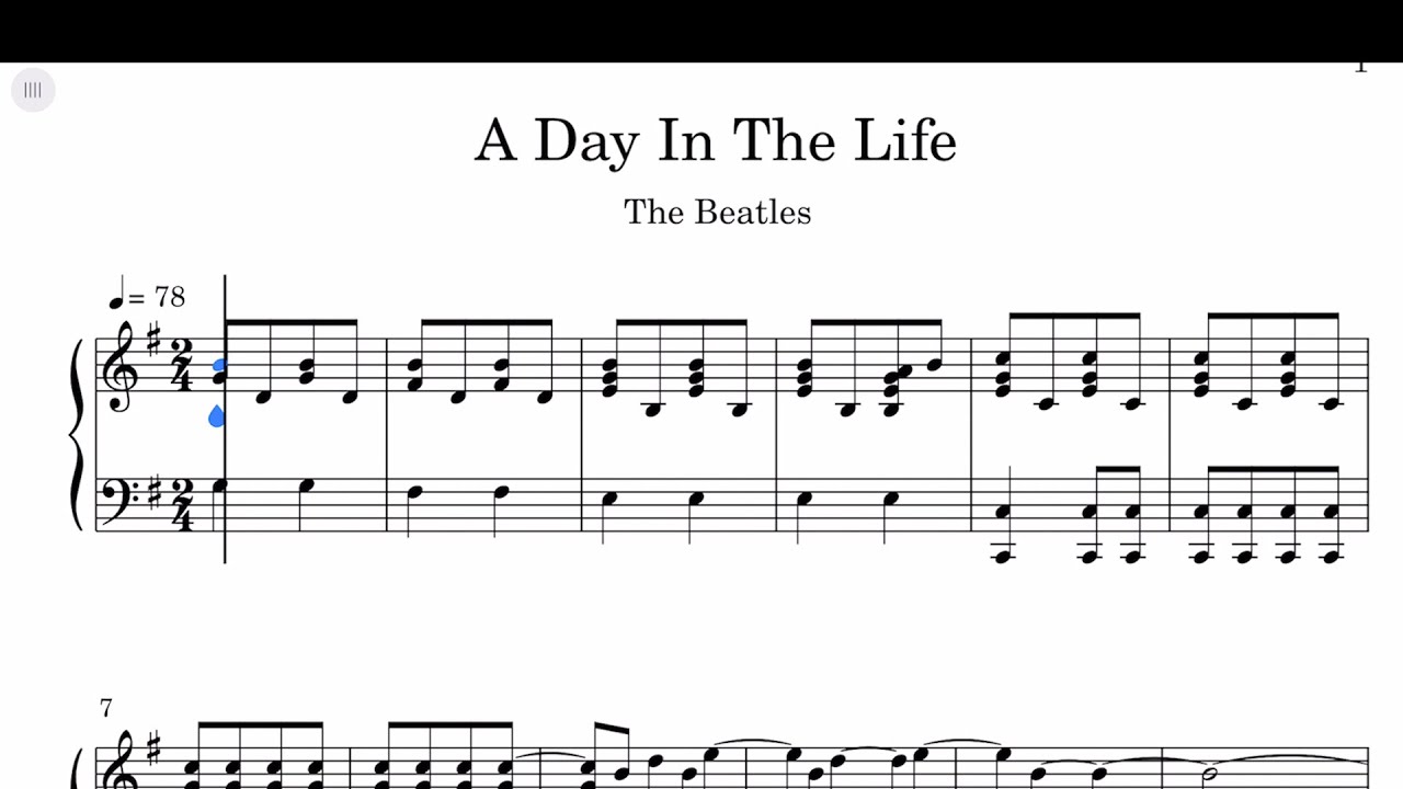 The Beatles - A Day In The Life Sheet Music