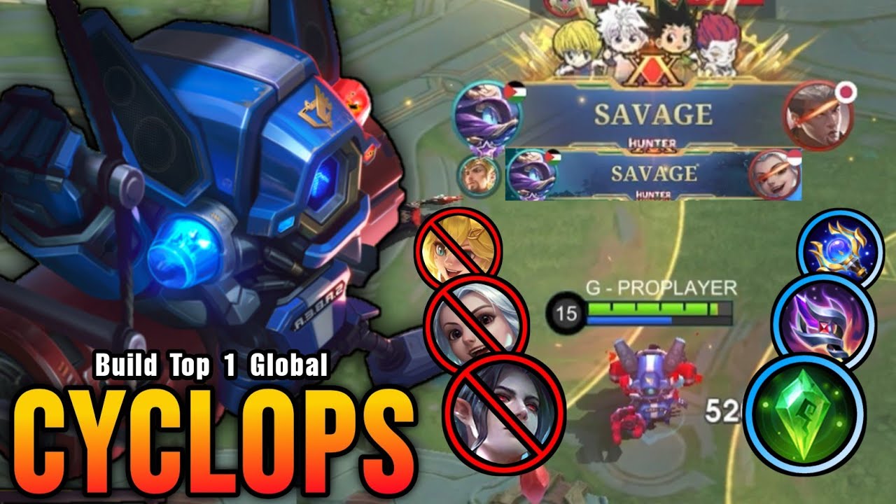Cyclops 2x SAVAGE with 23 Kills!! Delete All Enemies!! - Build Top 1 Global Cyclops ~ MLBB