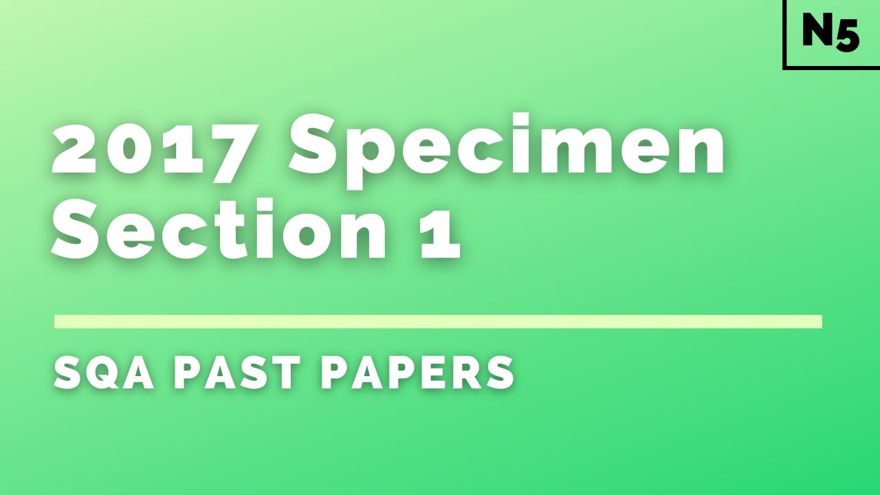 National 5 Physics | SQA Past Papers | 2017 Specimen | Section 1 (Multiple Choice)