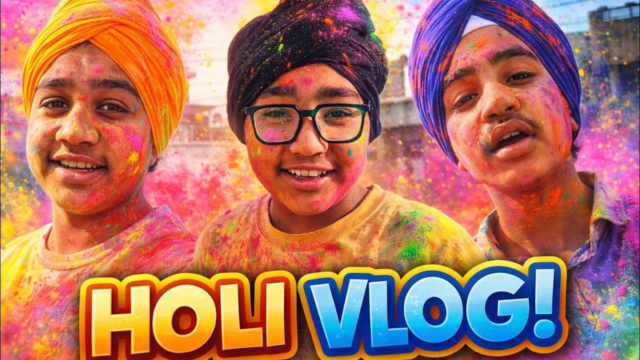 Holi vlog with friend and brother Sabko rang diya