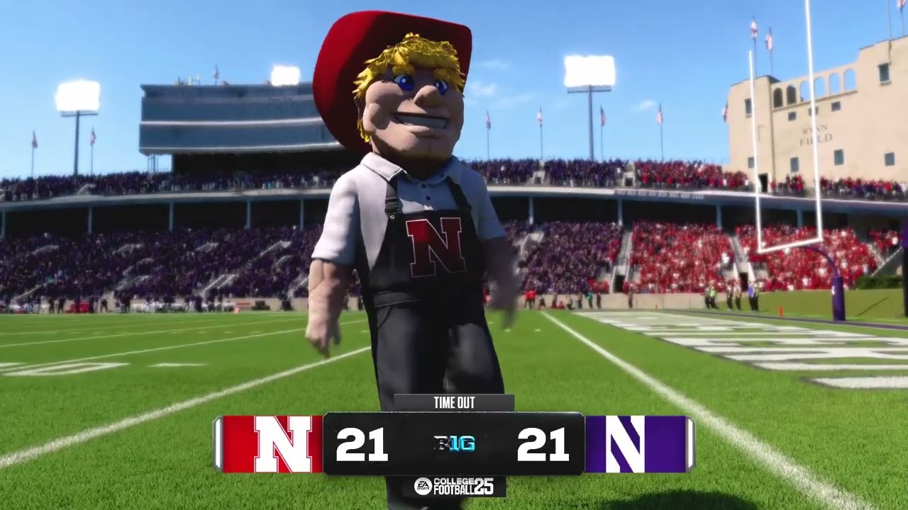 Northwestern digs out of early mess to beat Nebraska in 2033 season of CFB 25 dynasty mode