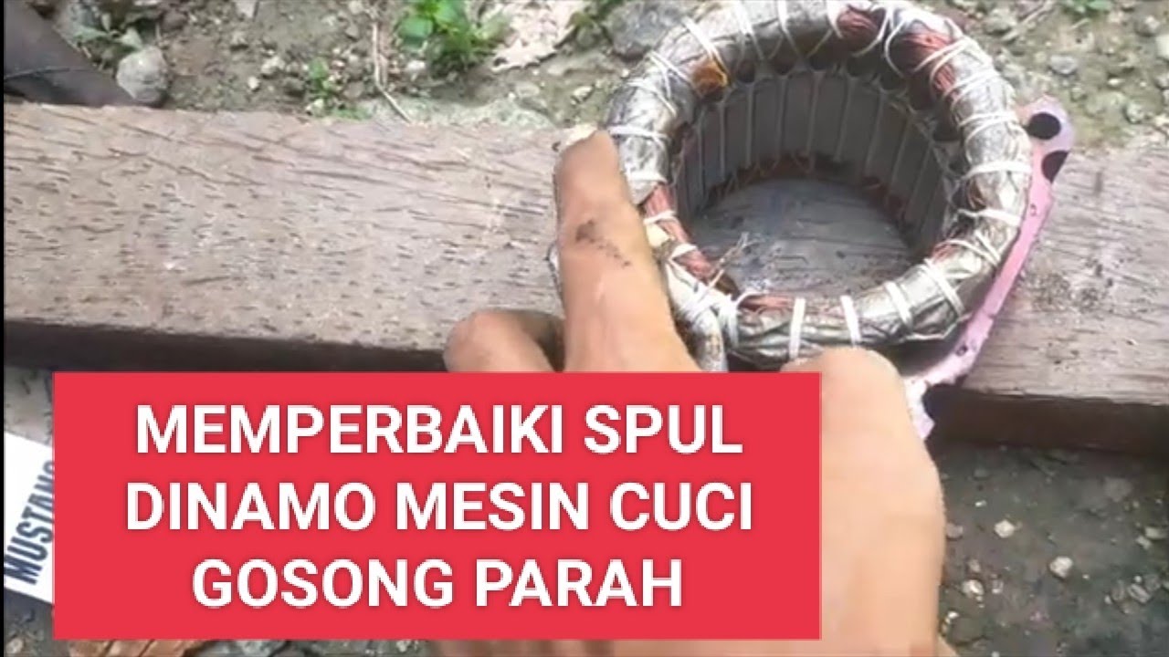 Servis mesin cuci POLYTRON PWM 7358. Dinamo Gosong parah 