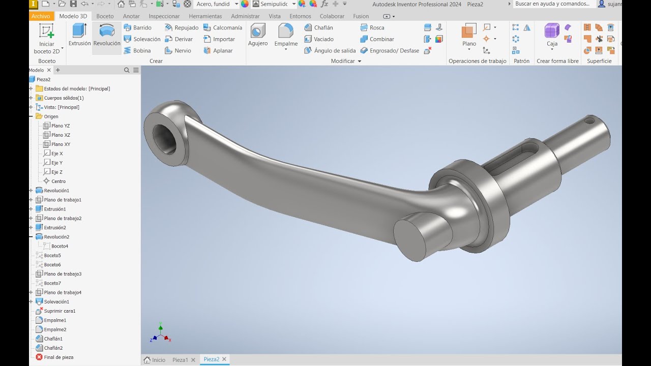 Autodesk Inventor - Revolution and Loft exercise and 3d modeling