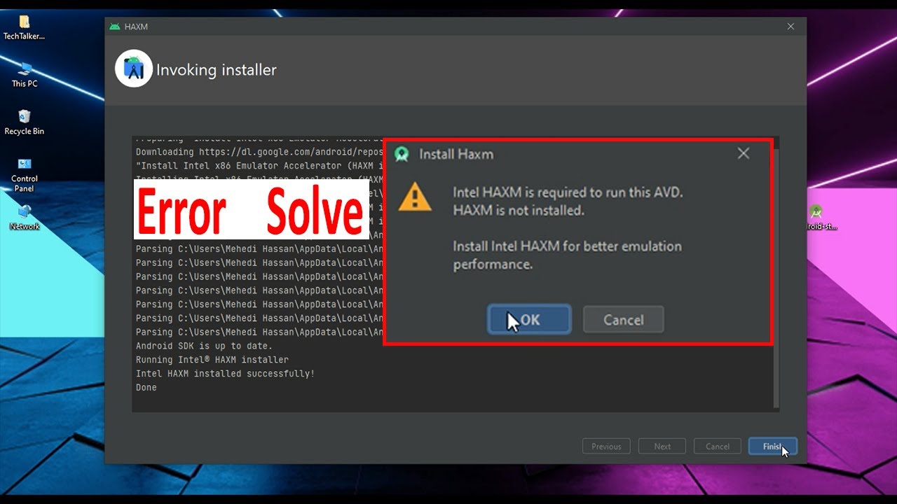 Intel HAXM   problem solve   ||   android studio HAXM    problem solve