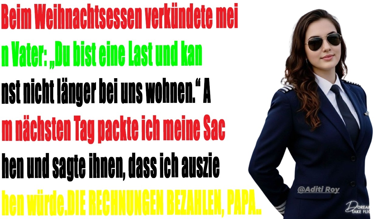 1Beim Weihnachtsessen verkündete Papa: ‚Du bist eine Last und kannst nicht mehr bei uns leben‘.…“