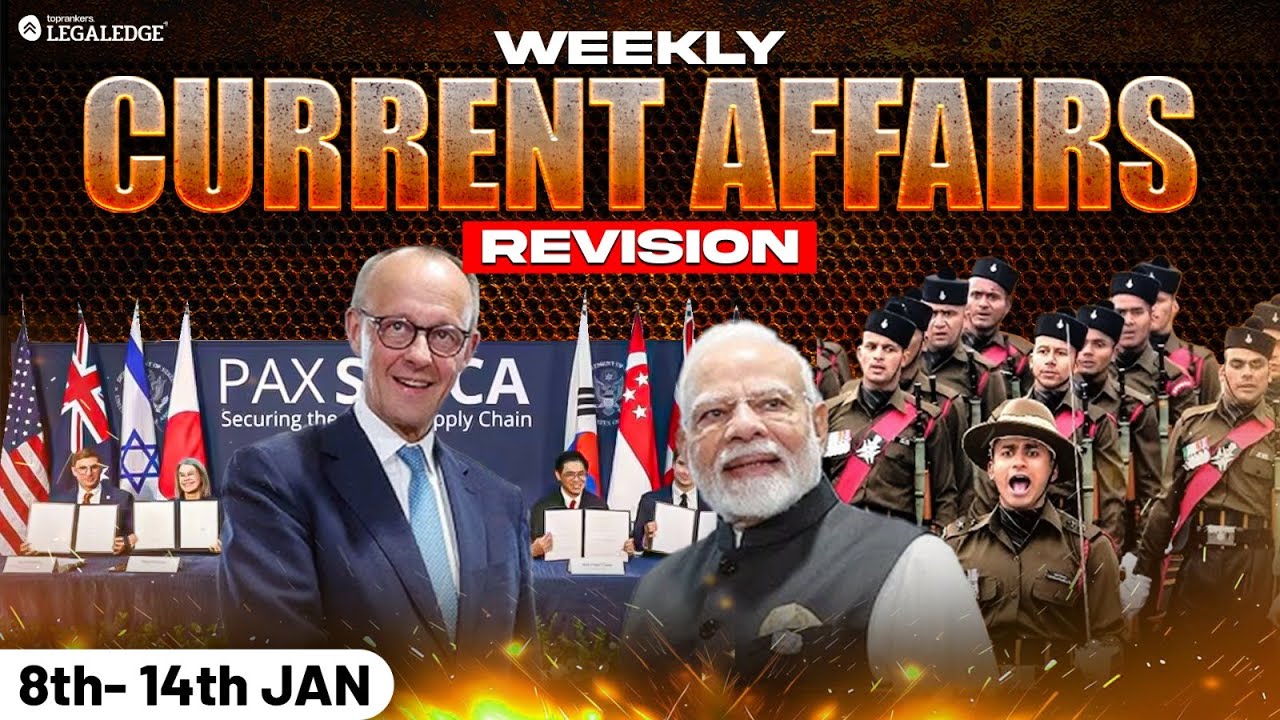 Weekly Current Affairs Revision | 08-14 Jan 2026 | CLAT 2027 | Abhishek sir