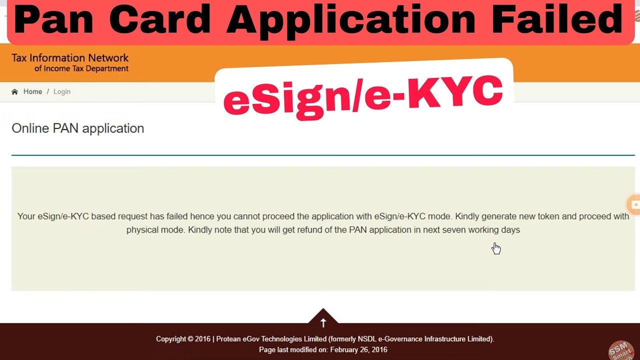 Your eSign/e-KYC based request has failed hence you cannot proceed the application with eSign mode