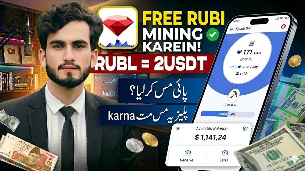 Rubi Mining app | Free Mining Daily Withdraw 2025|Bhai Bhai Work