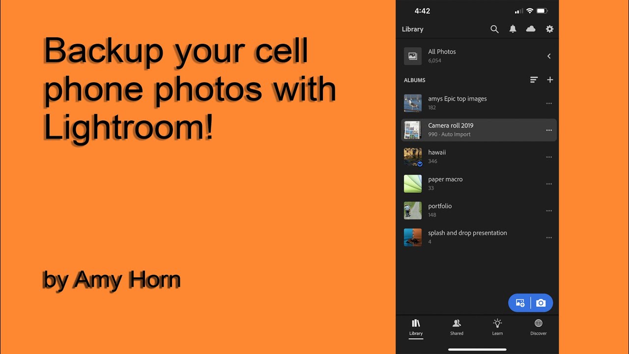 Lightroom cell phone back up