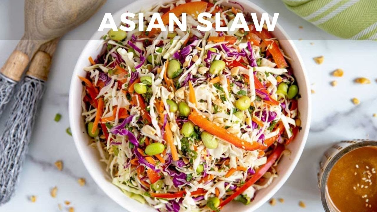 Asian-Style Coleslaw (with Peanut Sesame Ginger Dressing)