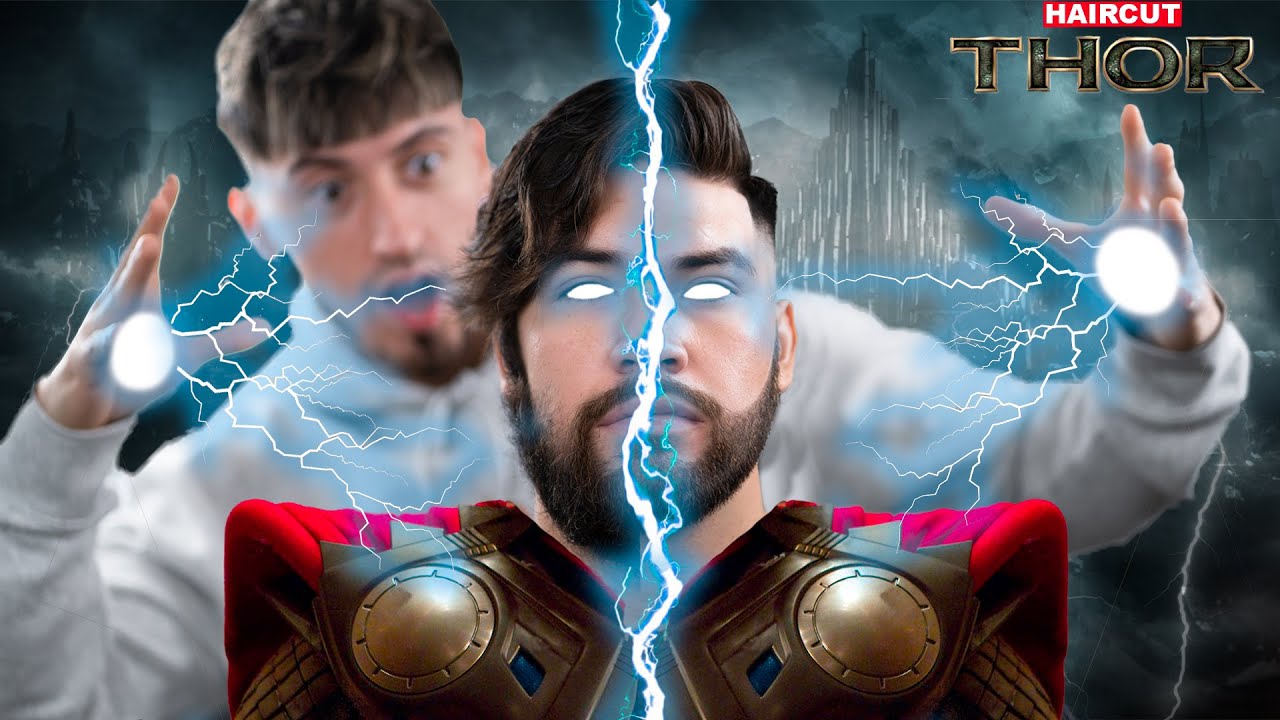 THOR HAIRCUT TRANSFORMATION!!!⚡️ | MID FADE COMBOVER & BEARD TUTORIAL