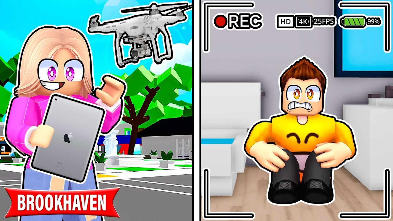 CHOWANY, ALE OSZUKUJĘ UŻYWAJĄC DRONA na BROOKHAVEN RP w ROBLOX! 😂