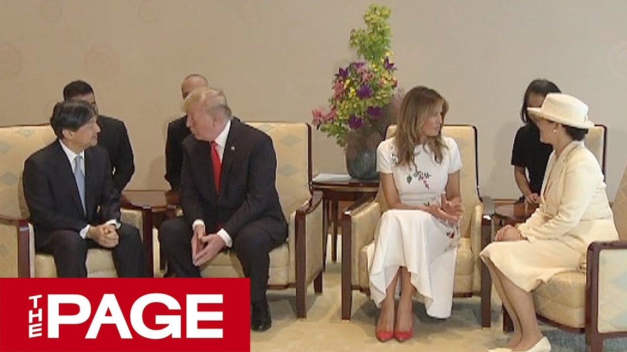 天皇、皇后両陛下とトランプ米大統領夫妻が会見＝宮内庁提供映像（2019年5月27日）