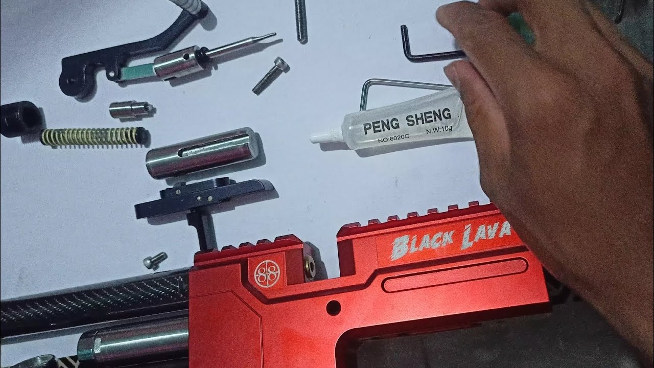 proses perakitan komponen chamber black lava setelah dibersihkan