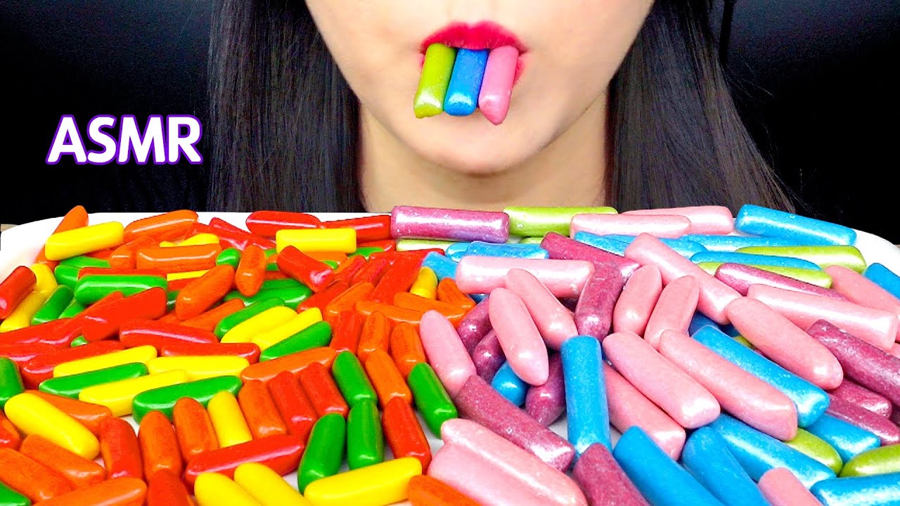 ASMR MERMAID JELLY CANDY 수수깡젤리 먹방 咀嚼音キャンディーゼリーMUKBANG NO TALKING EATING SOUNDS