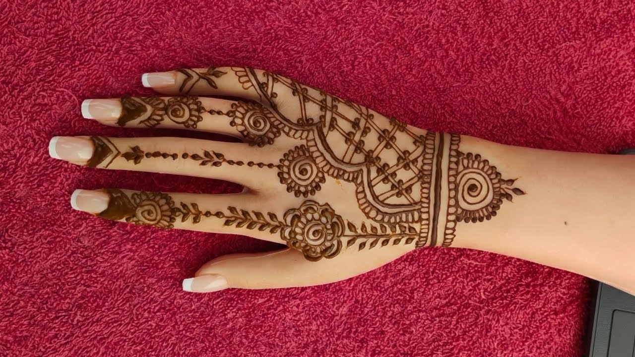 🍀Elegant Floral & Jaali full Back Hand Design/new mehndi design beck hand ✨