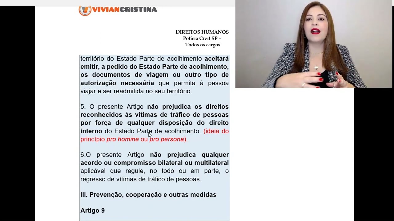 PROTOCOLO SOBRE TRÁFICO DE PESSOAS (Decreto n. 5.017/2004),  Concurso PCSP,  Profa. Vívian Cristina