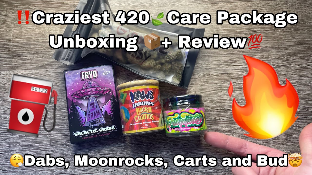 Craziest 420 Care Package Unboxing‼️🍃Wholemelt Live Resin Sugar Dabs🍯, Kaws Moonrocks🌑,Fryd 3G 👽+‼️