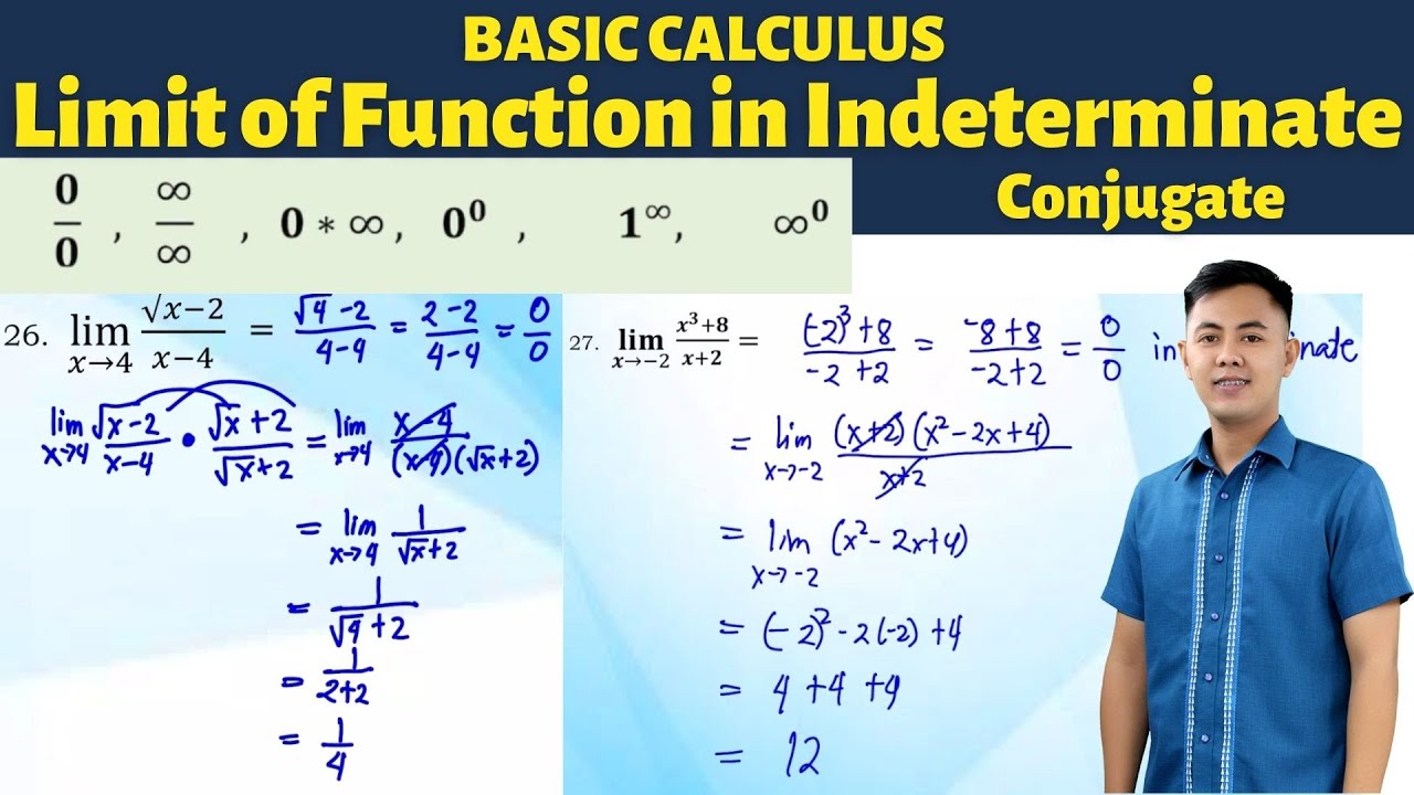 Limit in Indeterminate Form (Factoring, Simplifying, Conjugate): Basic Calculus
